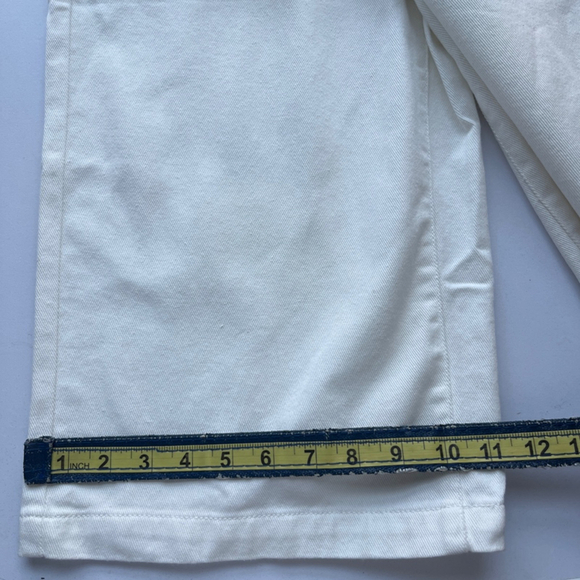 OAT Women’s Patch Pocket Culotte Pants – White, Size 24, High-Waisted Wide Leg - Picture 6 of 9